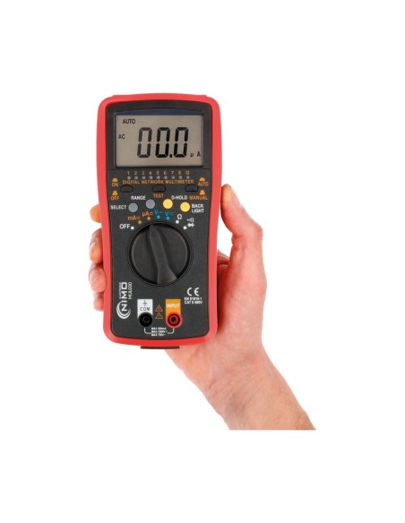 MULTIMETRO CON VERIFICADOR DE REDES RJ11-RJ12-RJ45 USB & USB MINI