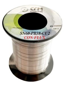 HILO ESTAÑO TRIMETAL Ø 0.5mm 500G Sn60-Pb38-Cu2