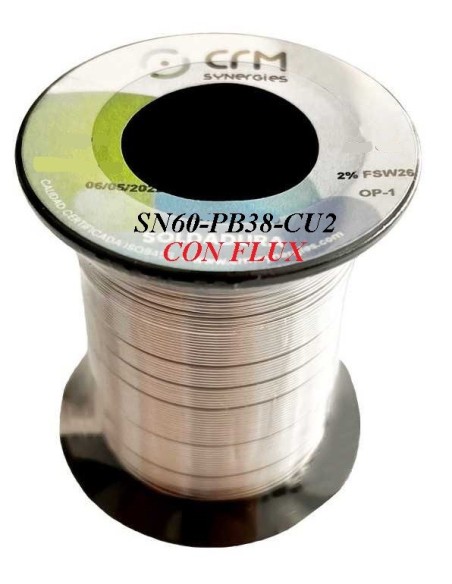 HILO ESTAÑO TRIMETAL Ø 0.7mm 500g Sn60-Pb38-Cu2