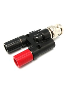 ADAPTADOR BNC Macho- Doble BANANA Hembra