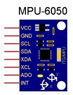 GIROSCOPIO DE TRES EJES & ACELERÓMETRO TRIAXIAL I2C 3-5V 2