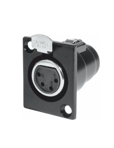 CONECTOR CHASIS XLR HEMBRA 4PINS METÁLICO NEGRO