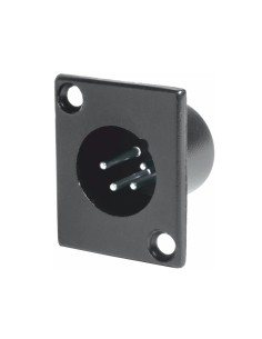 CONECTOR CHASIS XLR MACHO 4PINS METÁLICO NEGRO