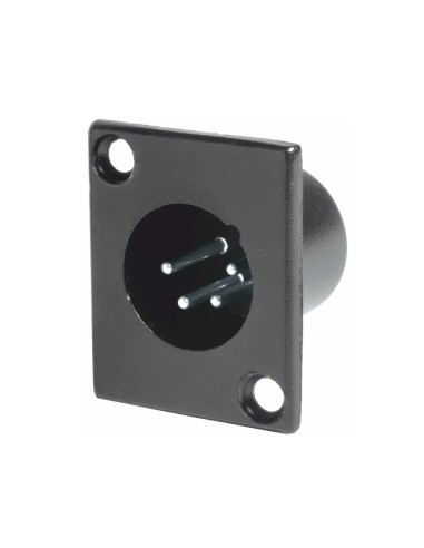 CONECTOR CHASIS XLR MACHO 4PINS METÁLICO NEGRO