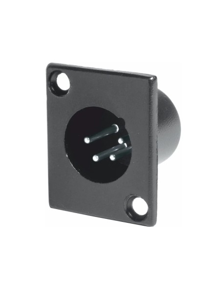 CONECTOR CHASIS XLR MACHO 4PINS METÁLICO NEGRO