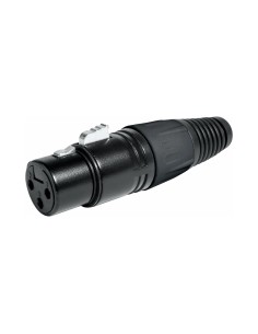 CONECTOR XLR HEMBRA 3 PINS METÁLICO NEGRO
