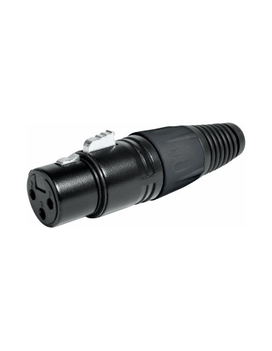 CONECTOR XLR HEMBRA 3 PINS METÁLICO NEGRO