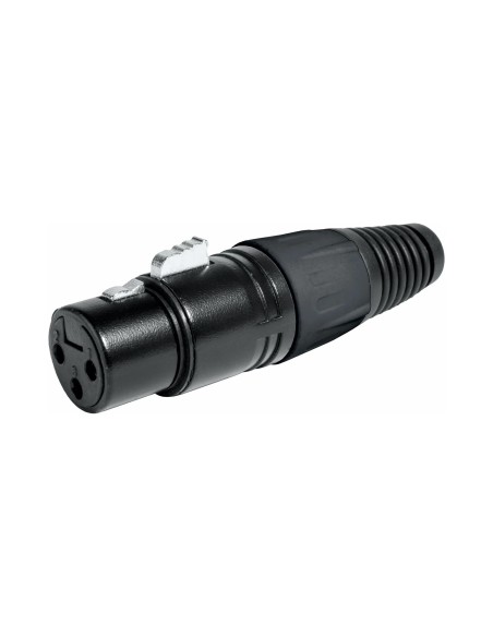 CONECTOR XLR HEMBRA 3 PINS METÁLICO NEGRO