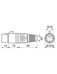 CONECTOR XLR HEMBRA AEREO 3PINS NEGRO 2