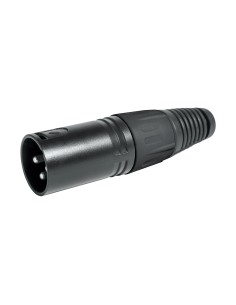 CONECTOR XLR MACHO 3 PINS METÁLICO NEGRO