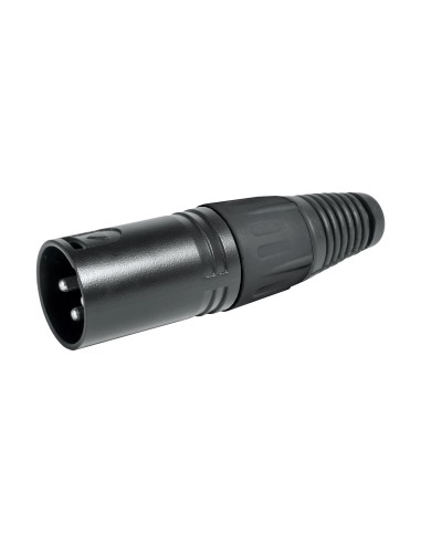 CONECTOR XLR MACHO 3 PINS METÁLICO NEGRO