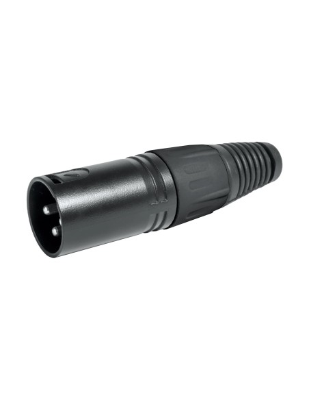 CONECTOR XLR MACHO 3 PINS METÁLICO NEGRO