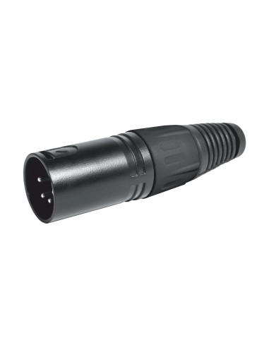 CONECTOR XLR MACHO 4 PINS METÁLICO NEGRO