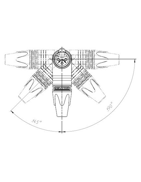 CONECTOR NEUTRIK XLR 4CTOS MACHO AEREO ACODADO