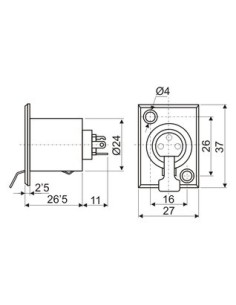 CONECTOR BASE XLR HEMBRA 3 CTS 2