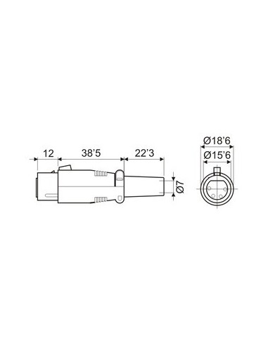 CONECTOR XLR HEMBRA AEREO 5 PINS