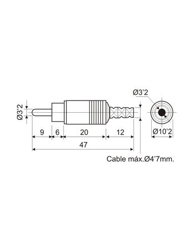 CONECTOR MACHO RCA NEGRO AEREO