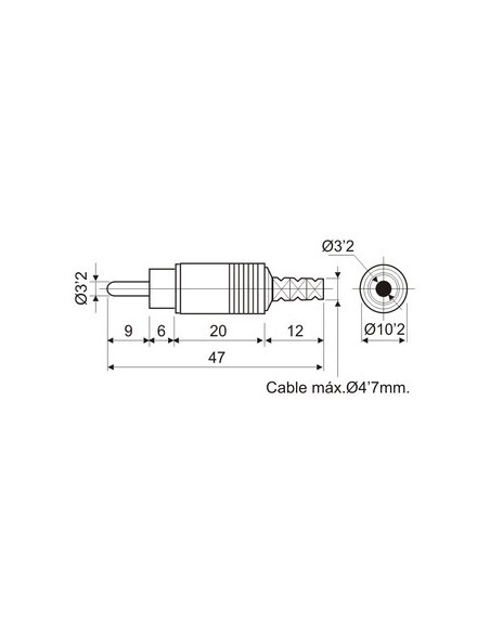 CONECTOR MACHO RCA NEGRO AEREO