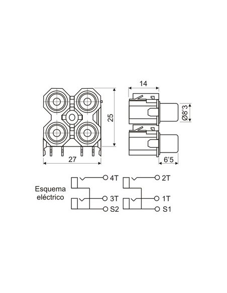 BASE 4 RCAS CASCADA PCB R/N