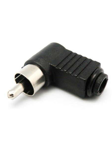 CONECTOR MACHO RCA CODO NEGRO