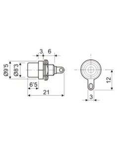 BASE RCA HEMBRA PARA CHASIS NEGRA 2