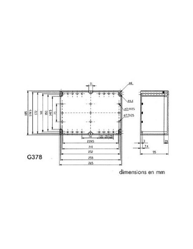 CAJA ESTANCA ABS IP65 265x185x95mm