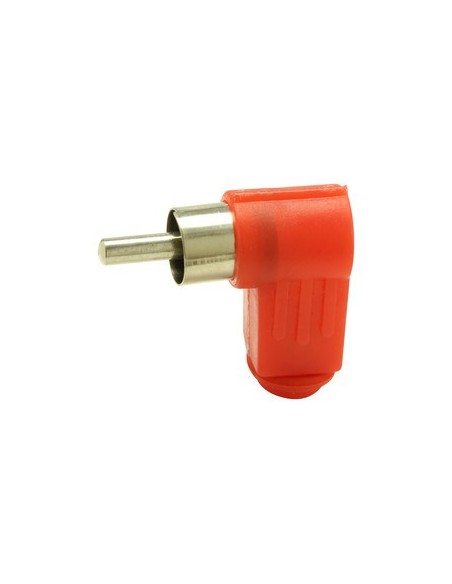 CONECTOR MACHO RCA ACODADO ROJO