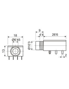 BASE JACK 6.3MM HEMBRA PCB STER. 2