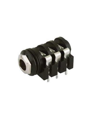 BASE JACK 6.3mm ESTEREO PCB CON TUERCA