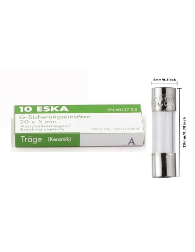BLISTER 10 FUSIBLES LENTOS 80mA 250V~ 5X20mm
