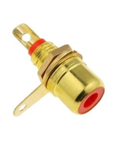BASE RCA HEMBRA DORADA PARA CHASIS ROJA