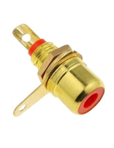 BASE RCA HEMBRA DORADA PARA CHASIS ROJA
