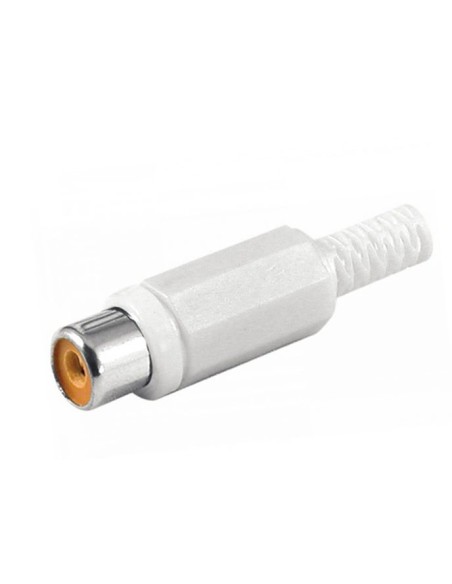 CONECTOR HEMBRA RCA AEREA BLANCA