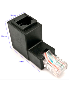 Adaptador RJ45 Macho-Hembra, 90º 2