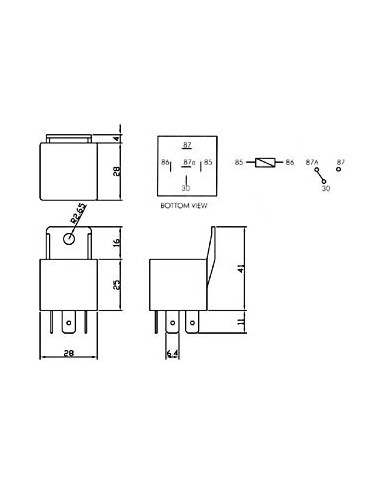 RELE AUTOMOCION 12V 40-50A 5 pins