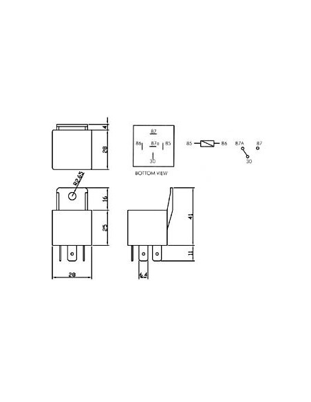 RELE AUTOMOCION 12V 40-50A 5 pins