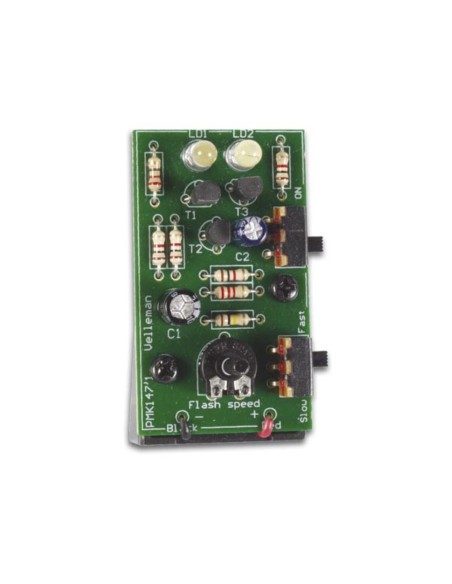 ESTROBOSCOPIO 2 LEDS BLANCOS - KIT PARA MONTAR