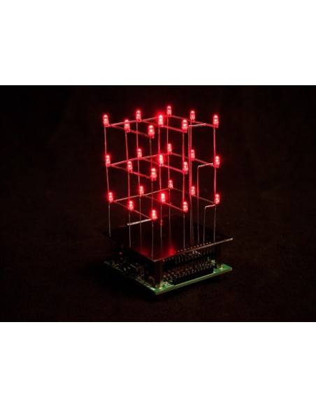 CUBO LED (ROJO) 3D 3 x 3 x 3 - KIT PARA MONTAR