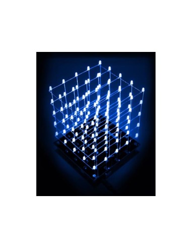 CUBO DE LEDs 3D 5 x 5 x 5 (LEDs AZULES) - KIT PARA MONTAR