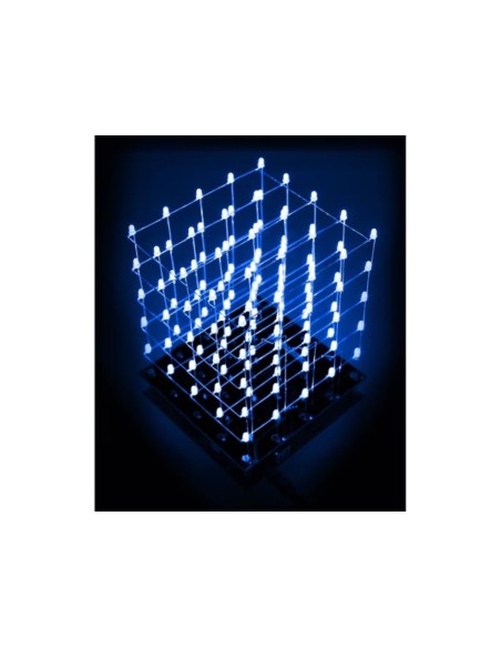 CUBO DE LEDs 3D 5 x 5 x 5 (LEDs AZULES) - KIT PARA MONTAR
