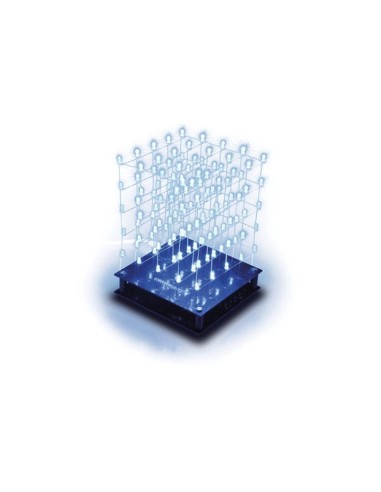 CUBO DE LEDs 3D 5 x 5 x 5 (LEDs AZULES) - KIT PARA MONTAR