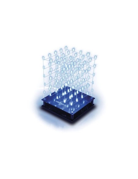 CUBO DE LEDs 3D 5 x 5 x 5 (LEDs AZULES) - KIT PARA MONTAR