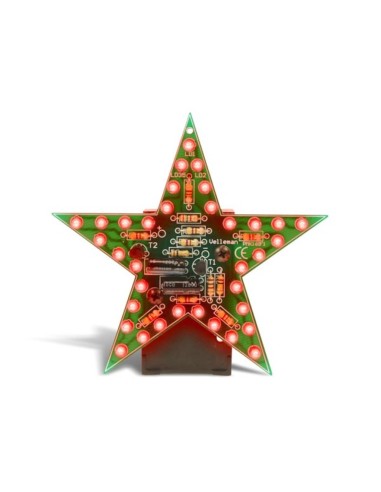 ESTRELLA LED INTERMITENTE - COLOR ROJO - KIT PARA MONTAR