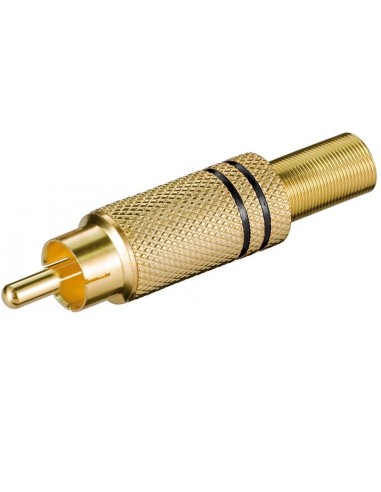 CONECTOR MACHO RCA DORADO NEGRO