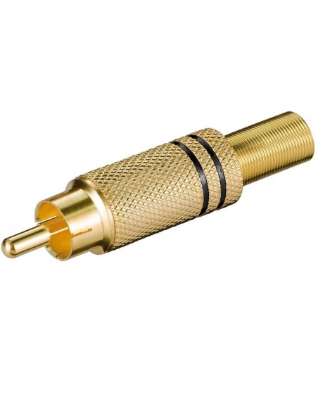 CONECTOR MACHO RCA DORADO NEGRO