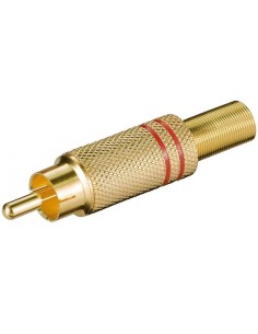 CONECTOR MACHO RCA DORADO ROJO