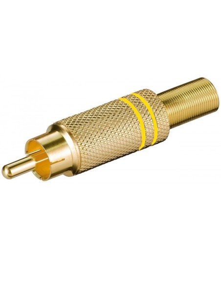 CONECTOR RCA MACHO DORADO AMARILLO
