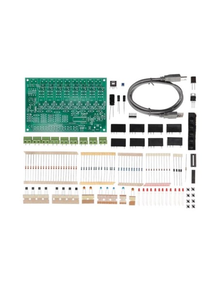 TARJETA RELÉ USB DE 8 CANALES - KIT PARA MONTAR