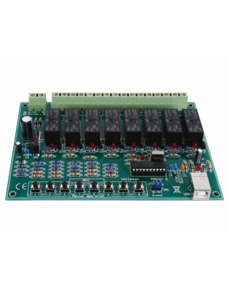 TARJETA RELÉ USB DE 8 CANALES - KIT PARA MONTAR