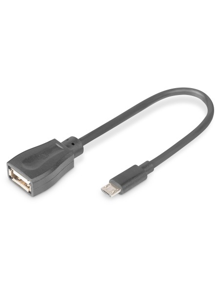 Cable 20cms USB-A hembta a Micro USB-B macho OTG